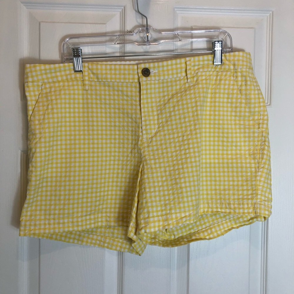 Old Navy Everyday Seersucker Gingham Midrise Shorts  Size 14